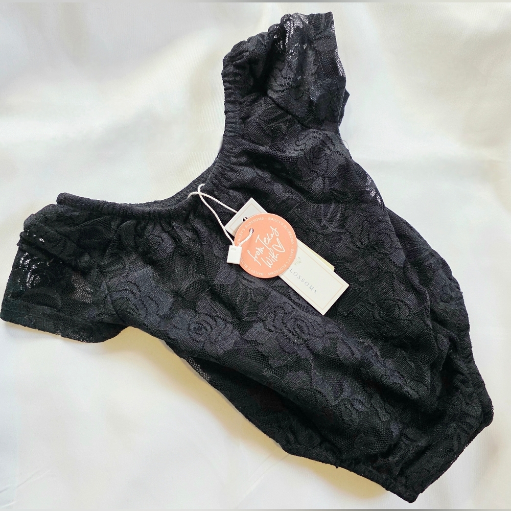 Bailey's Blossom Black Lace Bodysuit Onsie Girls 9-12 Months NWT